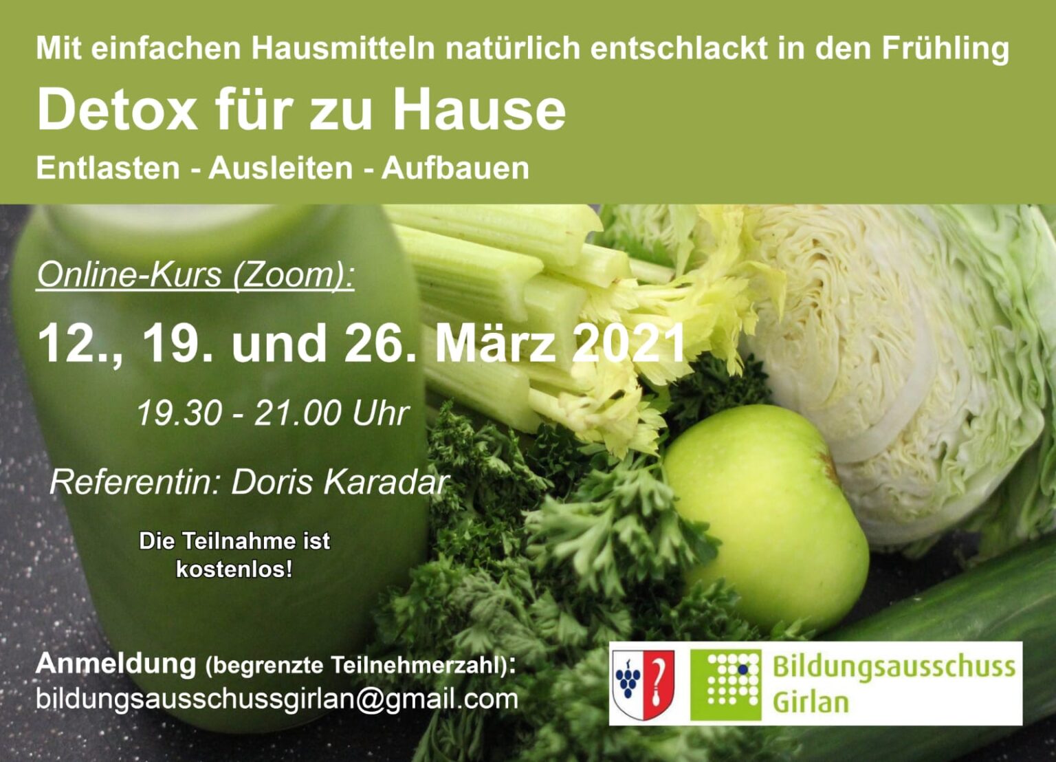 ae)Detox für zu Hause 12., 19. und 26.03.20